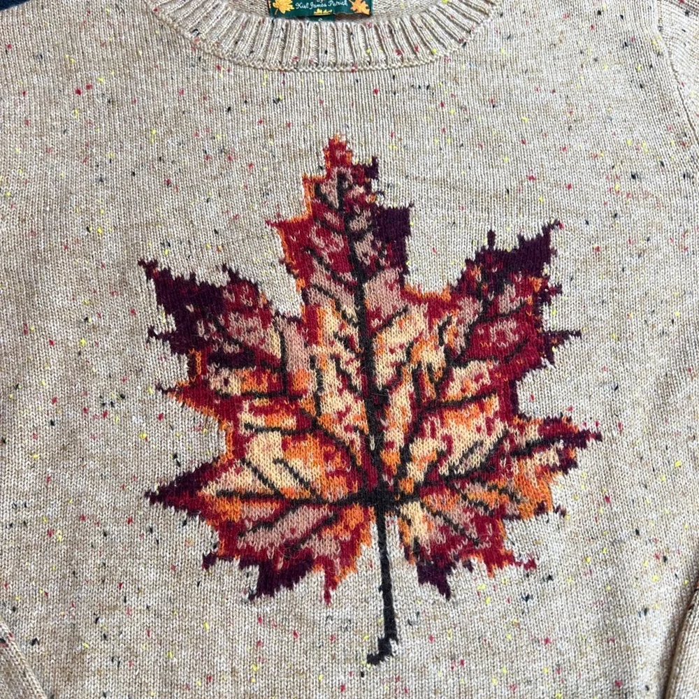 KIEL JAMES PATRICK Woodstock Maple Leaf Donegal Sweater Sz S - Picture 7 of 15